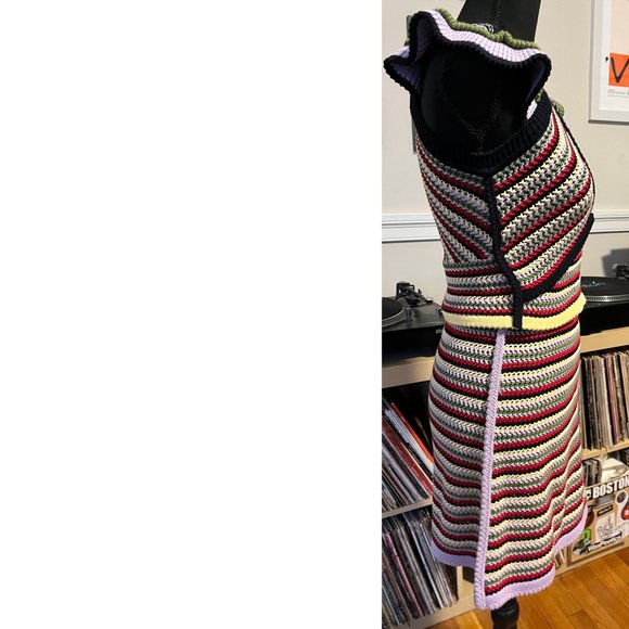 ALEXACHUNG rare colorful striped knit top and skirt set from first collection - Picture 6 of 11